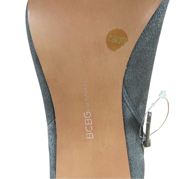 NWOT BCBGeneration Cassia Ankle Suede Peep Toe Booties Womens Size 7.5 Dark Gray - Picture 10 of 11